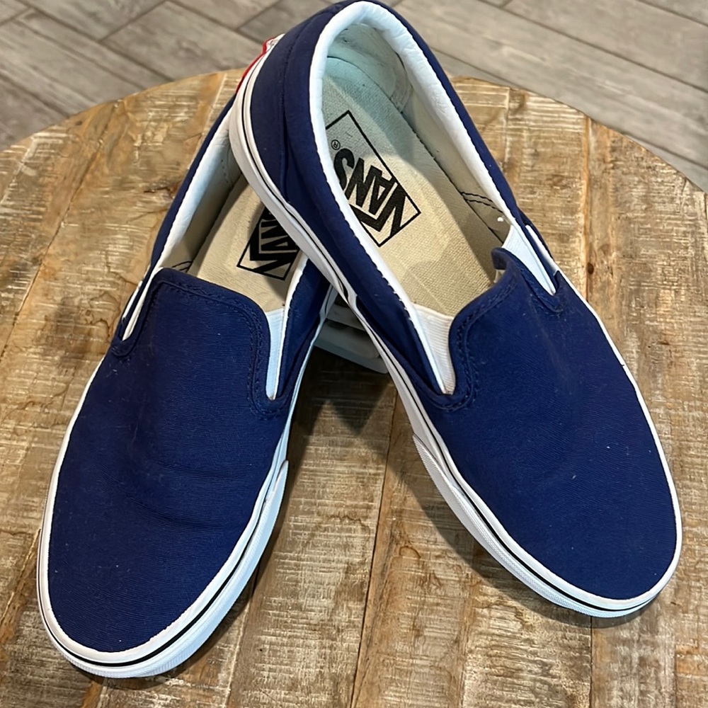 Vans slip ons Navy Dark Blue women’s 7.5 men’s 6